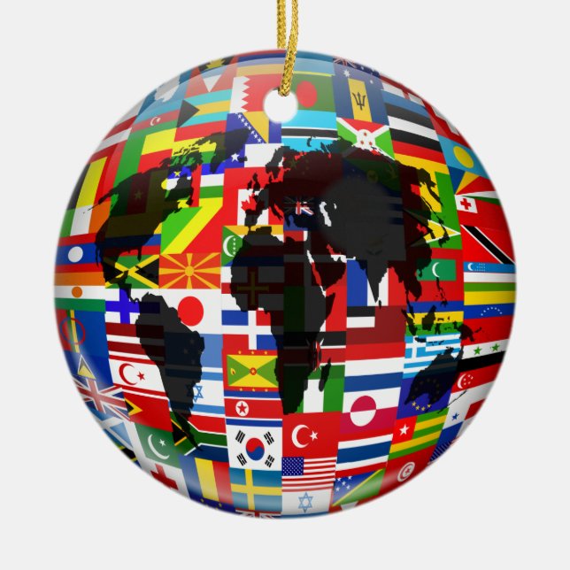 Adorno De Cerámica Globo de la bandera (Frente)