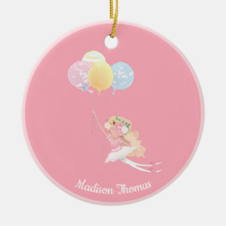 Adorno De Cerámica Globos Chicas de ballet rosado personalizado