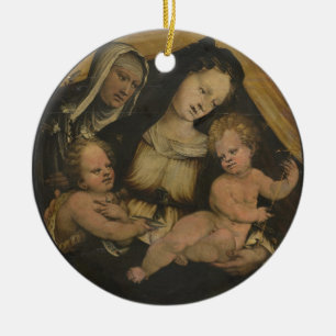 ADORNO DE CERÁMICA GLORIA A JESÚS Y LA MARÍA VIRGEN BENDIDA
