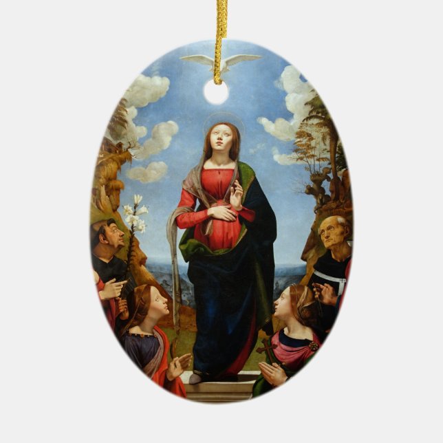 ADORNO DE CERÁMICA GLORIA A LA CONCEPCIÓN IMMACULADA (Frente)