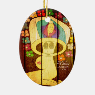 ADORNO DE CERÁMICA GLORIA A LA MADRE VIRGEN DE DIOS