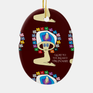 ADORNO DE CERÁMICA GLORIA A LA MARÍA VIRGEN BENDIDA