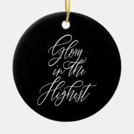 Adorno De Cerámica Gloria en lo más Alto Religioso Navidad Blk Redond
