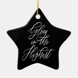 Adorno De Cerámica Gloria en lo más alto Religioso Navidad Negro