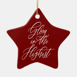 Adorno De Cerámica Gloria en lo más Alto Rojo Religioso de Navidad