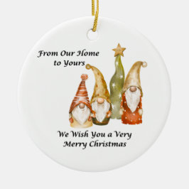 Adorno De Cerámica Gnome Family From Our Home to Yours on a