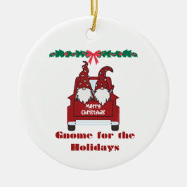 Adorno De Cerámica Gnome para las fiestas en un 
