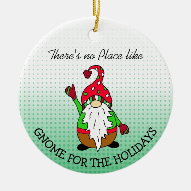 Adorno De Cerámica Gnome para los Navidades de vacaciones (Frente)