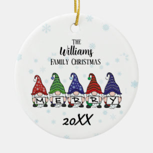Adorno De Cerámica Gnomes de merry personalizados