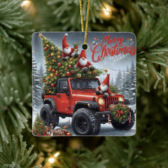 Adorno De Cerámica Gnomes de Navidades fuera de carretera (Árbol)