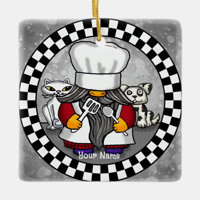 Adorno De Cerámica Gnomo chef  (Anverso)