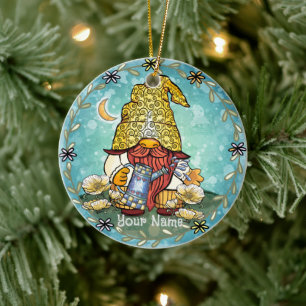 Adorno De Cerámica gnomo de amapola