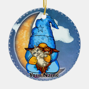 Adorno De Cerámica Gnomo de la luna