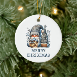 Adorno De Cerámica Gnomo de Navidad Adorable