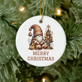 Adorno De Cerámica Gnomo de Navidad Adorable