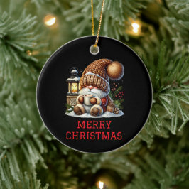Adorno De Cerámica Gnomo de Navidad Adorable