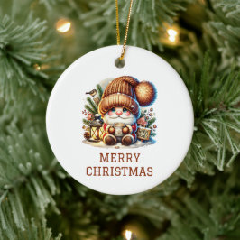 Adorno De Cerámica Gnomo de Navidad Adorable