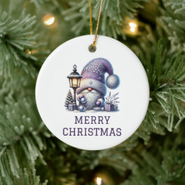Adorno De Cerámica Gnomo de Navidad Adorable