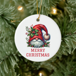 Adorno De Cerámica Gnomo de Navidad Adorable