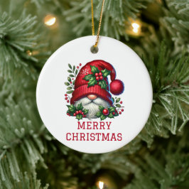 Adorno De Cerámica Gnomo de Navidad Adorable