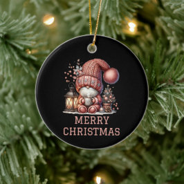Adorno De Cerámica Gnomo de Navidad Adorable
