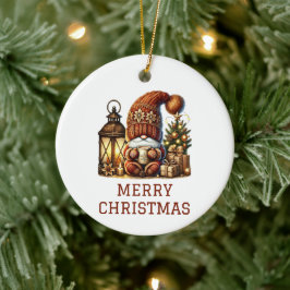 Adorno De Cerámica Gnomo de Navidad Adorable