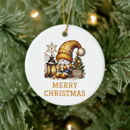 Adorno De Cerámica Gnomo de Navidad Adorable