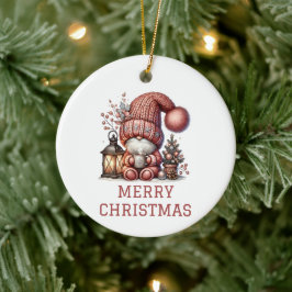 Adorno De Cerámica Gnomo de Navidad Adorable