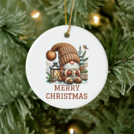 Adorno De Cerámica Gnomo de Navidad Lindo