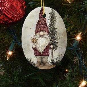 Adorno De Cerámica Gnomo de Navidad para las fiestas