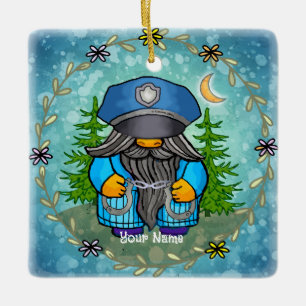 Adorno De Cerámica Gnomo de policía
