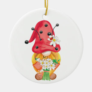 Adorno De Cerámica gnomo de verano 1