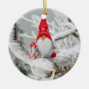 ADORNO DE CERÁMICA GNOMO/FELIZ NAVIDAD AL OTRO LADO