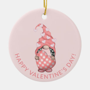 Adorno De Cerámica Gnomo lindo Feliz día de San Valentín
