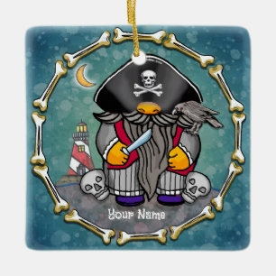 Adorno De Cerámica Gnomo pirata 