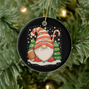 Adorno De Cerámica Gnomo Reno Fútbol Bola Luces de Navidad Navidad