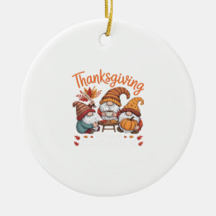 Adorno De Cerámica Gnomos de Acción de Gracias Otoño Leopardo Pavo T