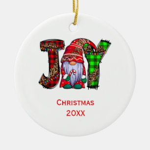 Adorno De Cerámica Gnomos de Alegría Personalizados Feliz Navidad