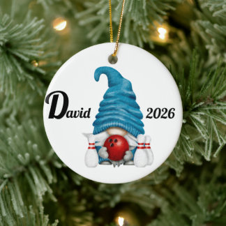 Adorno De Cerámica Gnomos de bolos personalizados de Navidad