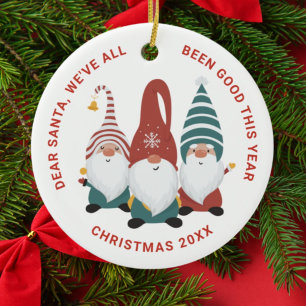 Adorno De Cerámica Gnomos de Navidad Divertidos y Lindos para las Fie