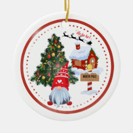 Adorno De Cerámica Gnomos del Polo Norte Navidad