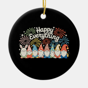 Adorno De Cerámica Gnomos Felices Todo el Año Cada Fiesta