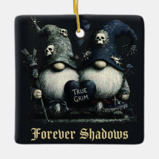 Adorno De Cerámica Gnomos Góticos "True Grim" con "Forever Shadows"