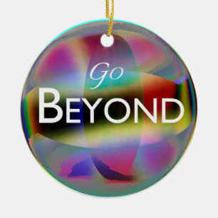 Adorno De Cerámica "Go Beyond"/"Look Within" Pastel Resumen de arte