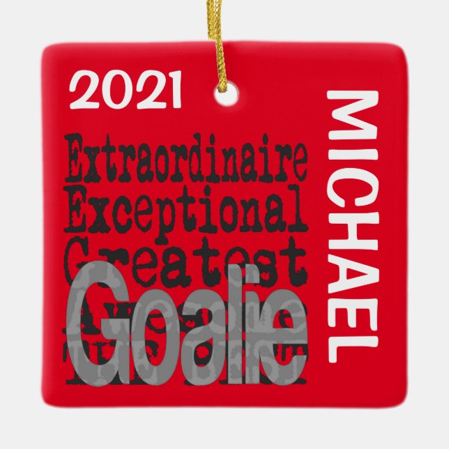 Adorno De Cerámica Goalie Extraordinaire PERSONALIZADO (Anverso)