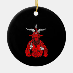 Adorno De Cerámica Goat Satan Baphomet