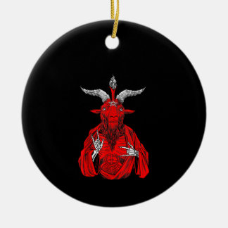 Adorno De Cerámica Goat Satan Baphomet