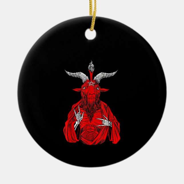 Adorno De Cerámica Goat Satan Baphomet (Frente)