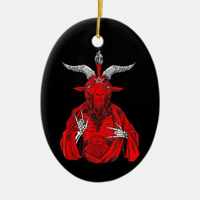 Adorno De Cerámica Goat Satan Baphomet (Frente)