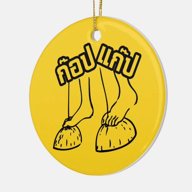 Adorno De Cerámica Gob Gab - Juegos Tradicionales Tailandeses. (Izquierda)